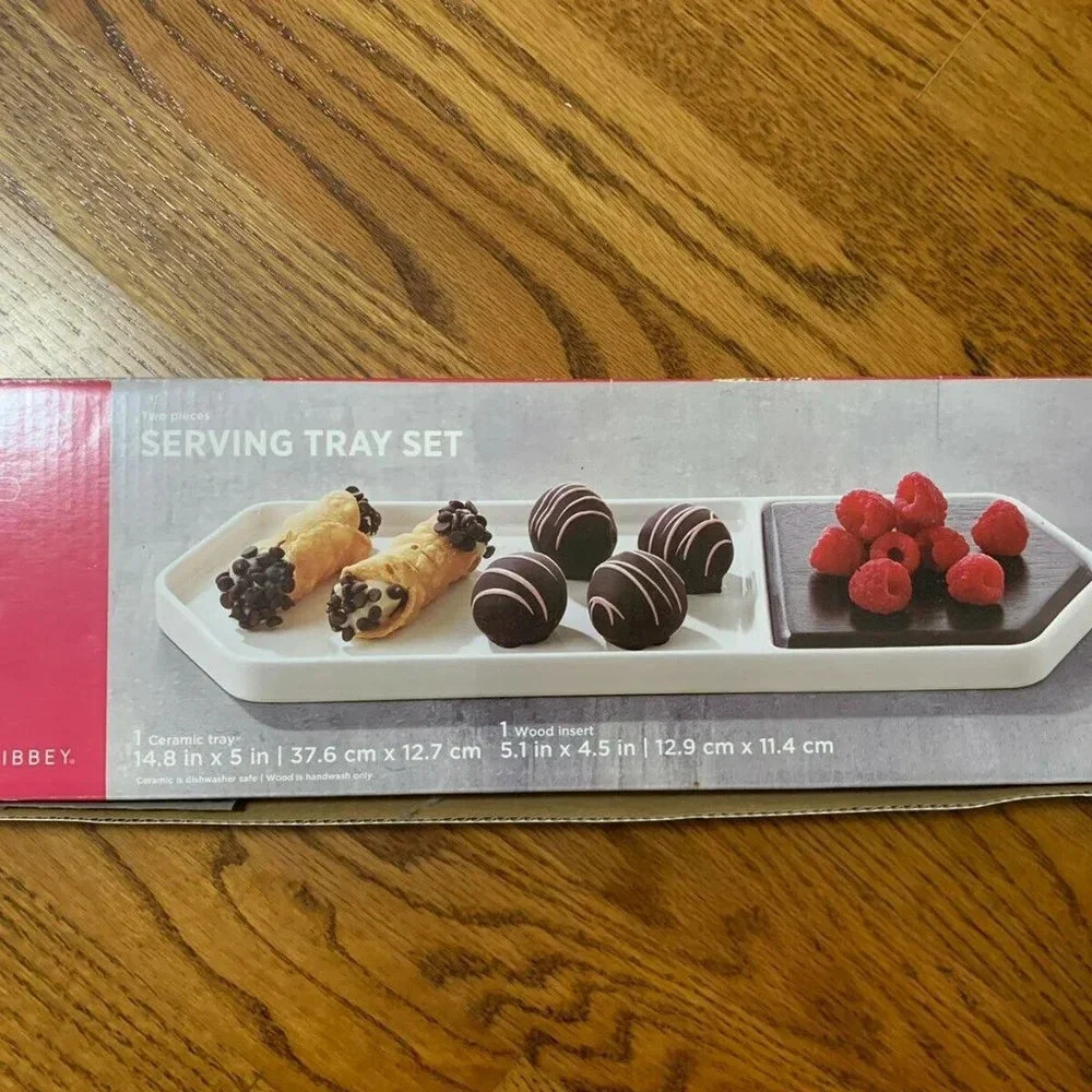 NEW Libbey Urban Story Collection 2pc Serving Tray